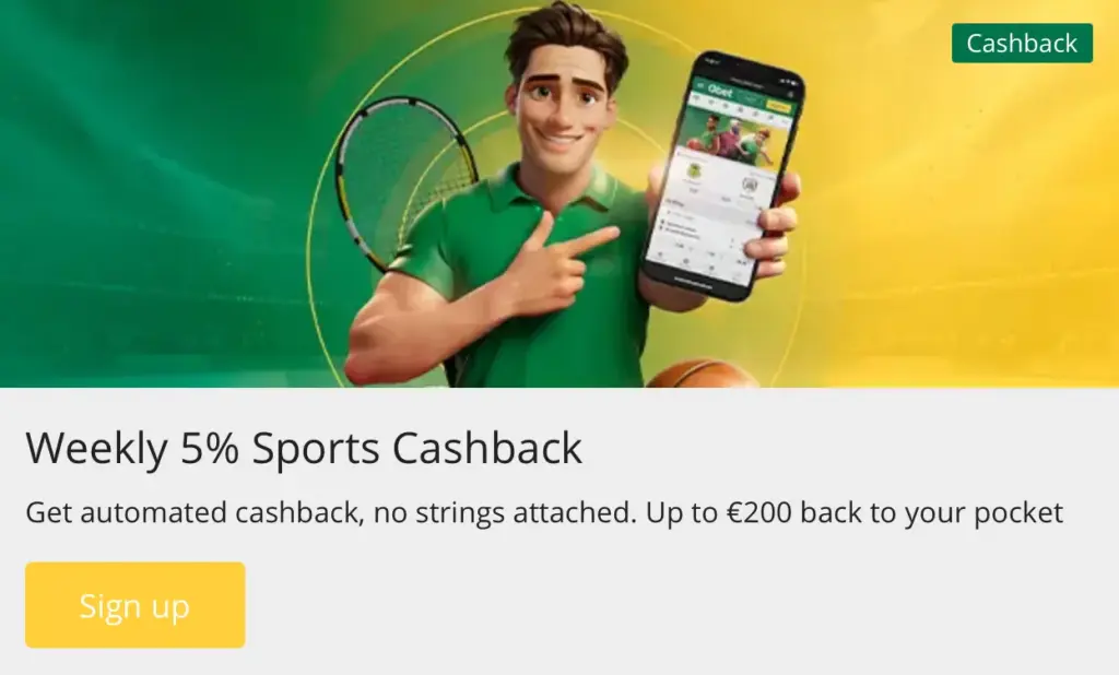 QBet Sport cashback 5%
